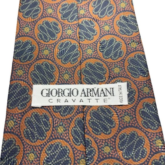 GIORGIO ARMANI Graphic "Snake" Print Silk Tie - Picture 6 of 7